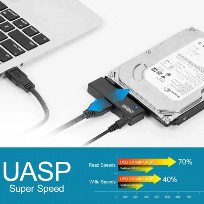 Adaptateur USB 3.0 vers SATA III pour HDD/SSD 2,5/3,5 pouces
