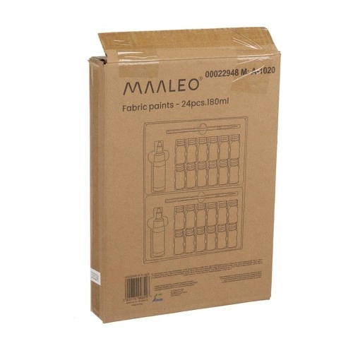 Stoffenverf - 24stuks. 180ml Maaleo 22948