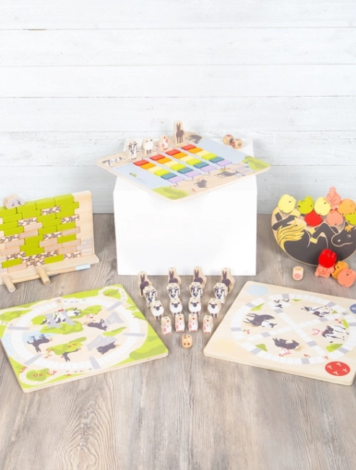 Houten spel wiebelige muur