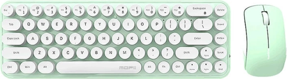 MOFII 2,4G Set aus kabelloser Tastatur und Maus (weiß-grün)