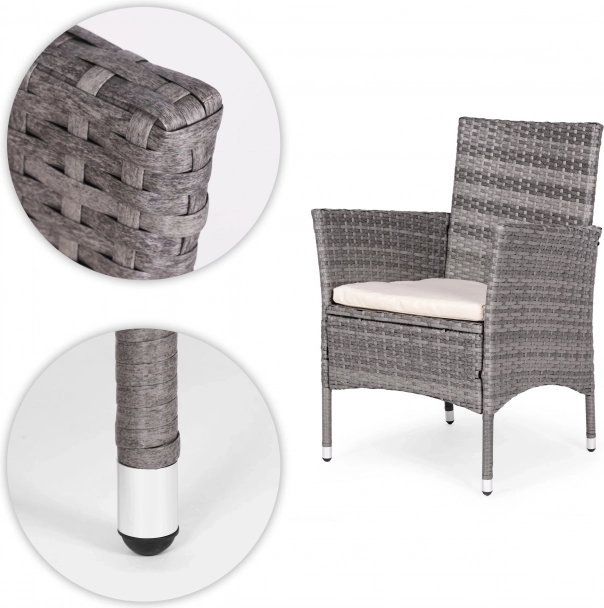 Tuimeubelen van polyrotan - 4 stoelen + ronde tafel MultiGarden