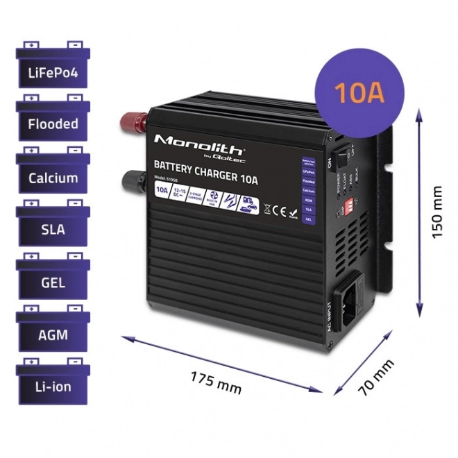Intelligent oplader Monolith voor LiFePO4 AGM GEL SLA batterijen