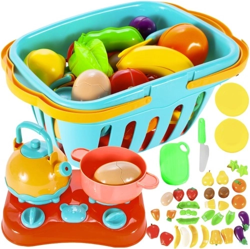Schneidbares Gemüse und Obst mit Korb 22877
