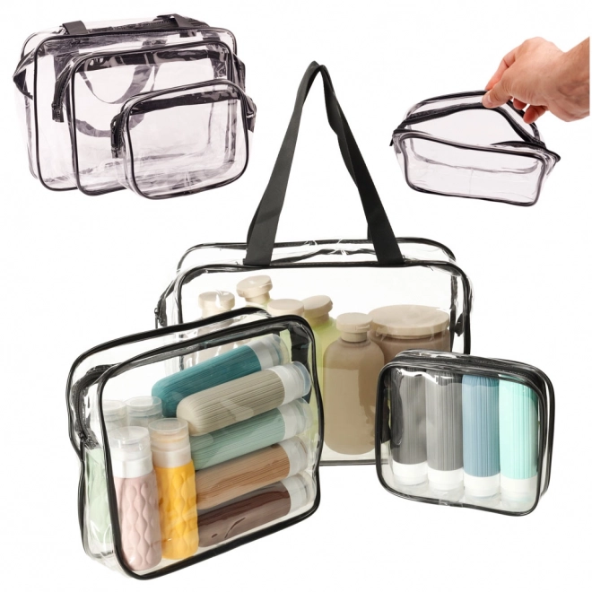 Set van doorzichtige reis cosmetische tassen - 3 stuks