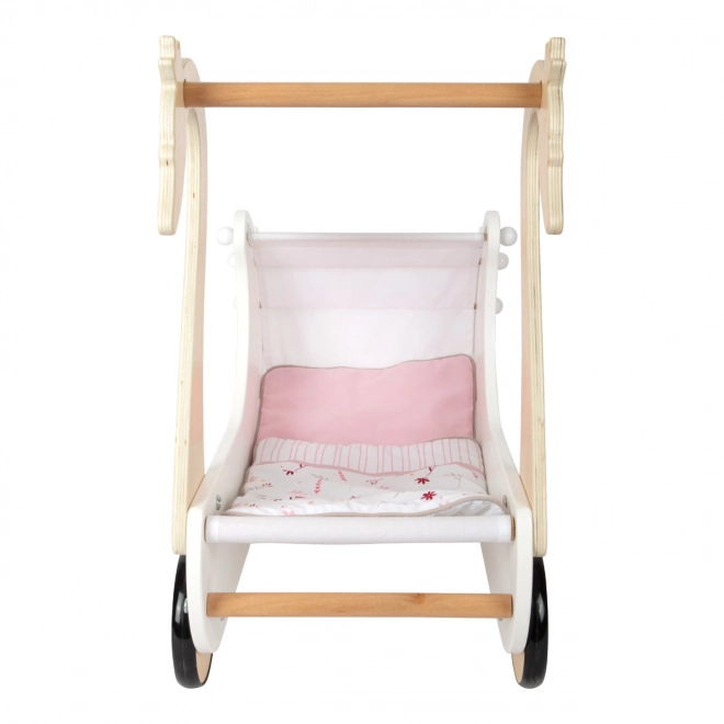Houten kinderwagen Zwaan