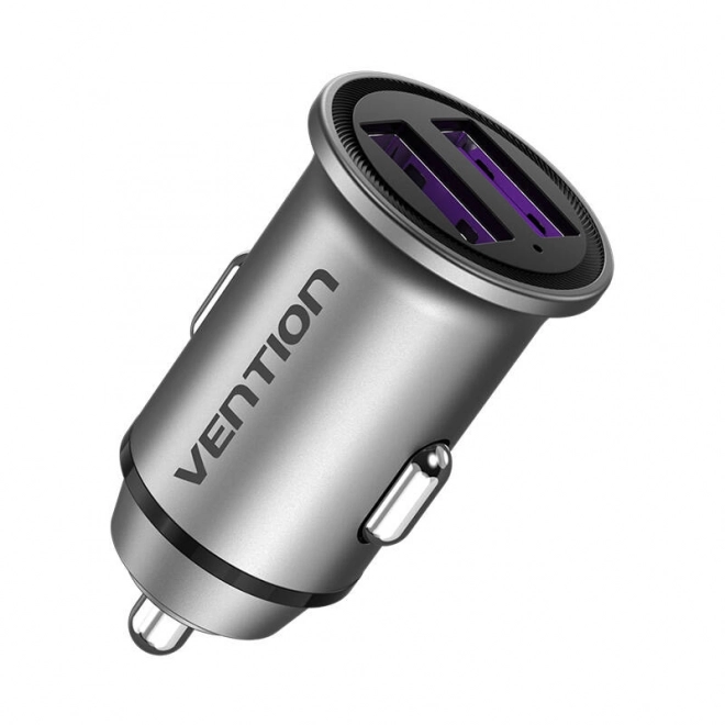 Auto-oplader 2x USB Vention 30W Grijs