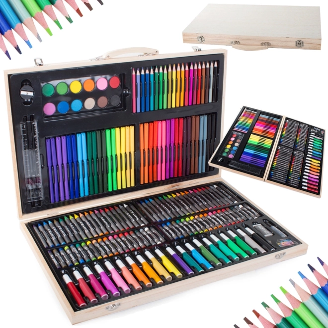 Art set in a wooden case 180 pcs