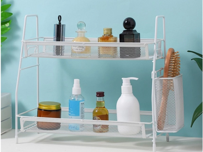 Multifunctionele keukenorganizer tweelaags wit