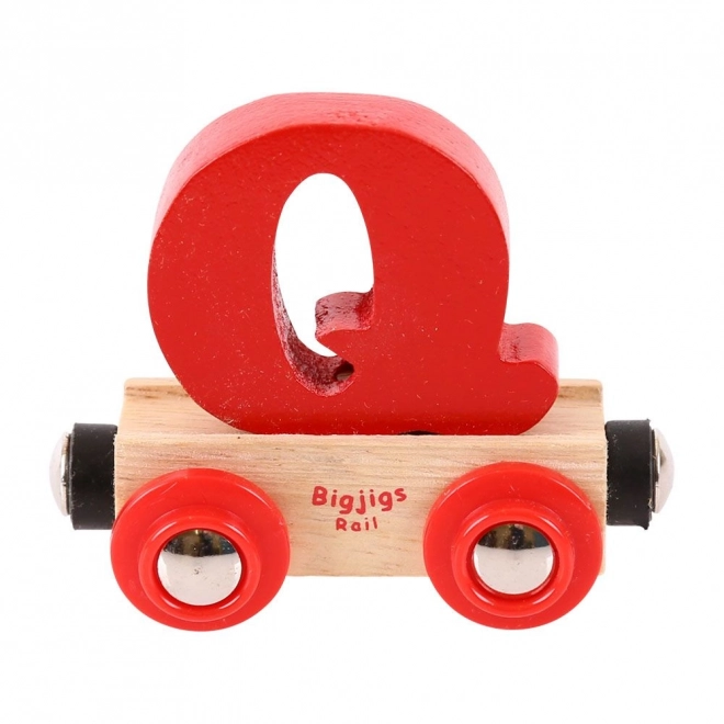 Houten wagon Bigjigs Rail met letter Q
