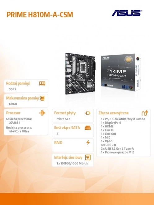 Moederbord ASUS PRIME H810M-A-CSM