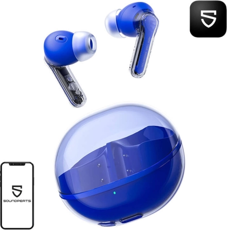 écouteurs sans fil TWS SoundPEATS Clear bleu