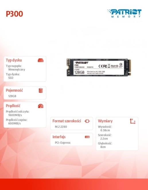 Internal SSD Disk Patriot P300 128 GB