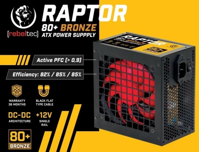Voeding Rebeltec Raptor 600W Bronze 80+