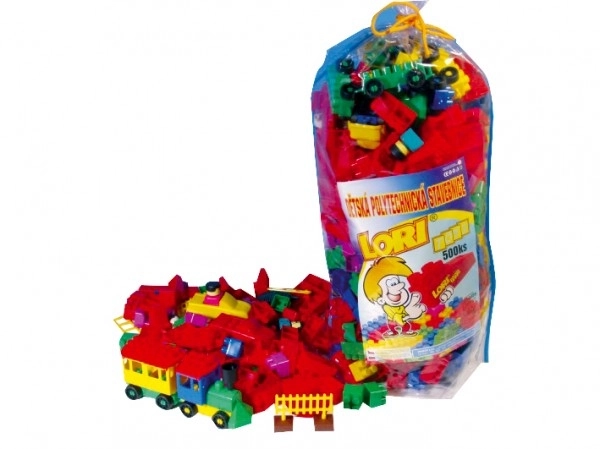 Bouwpakket LORI 500 verpakking voor kleuterscholen plastic 500 stuks in zak 30x70x20cm