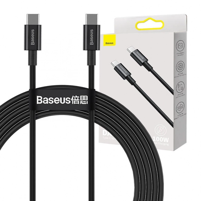 Kabel Baseus Superior Series USB-C naar USB-C, 100W, 2m (zwart)