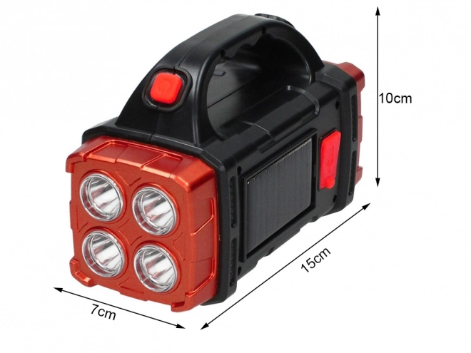 Zonne-energie draagbare LED zaklamp met powerbank