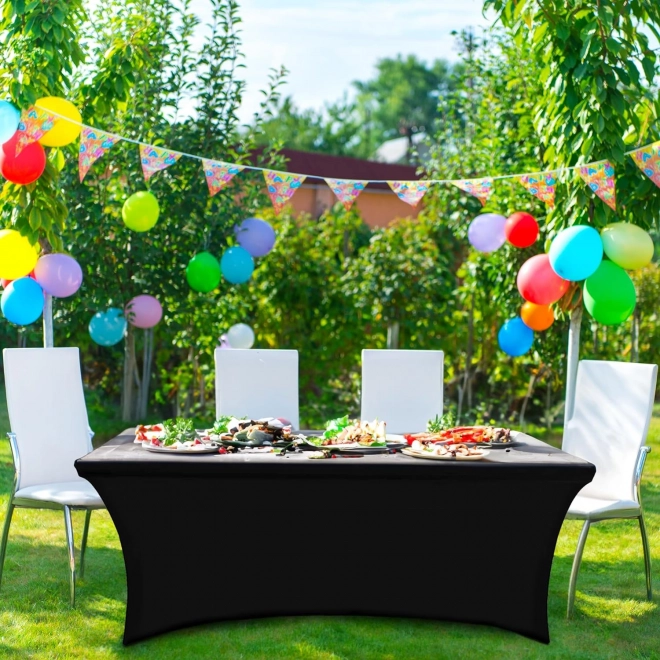 Universele elastische hoes voor catering tafel 180 cm zwart