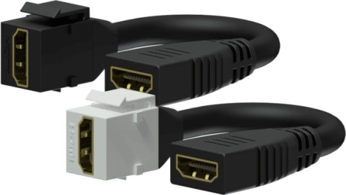 keystone-adapter hdmi a (vrouw–vrouw) op kabel, wit