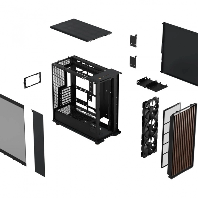 Computerbehuizing North XL RC Charcoal Black TG Dark