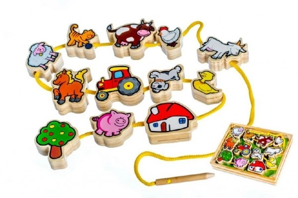 Houten Rijgspeelgoed Mijn eerste dieren