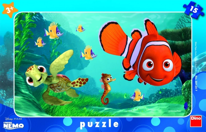 Puzzel Nemo en Schildpad met 15 stukjes