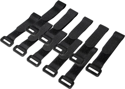 Organisateur de câbles avec bandes auto-agrippantes, noir, 15 cm, lot de 10