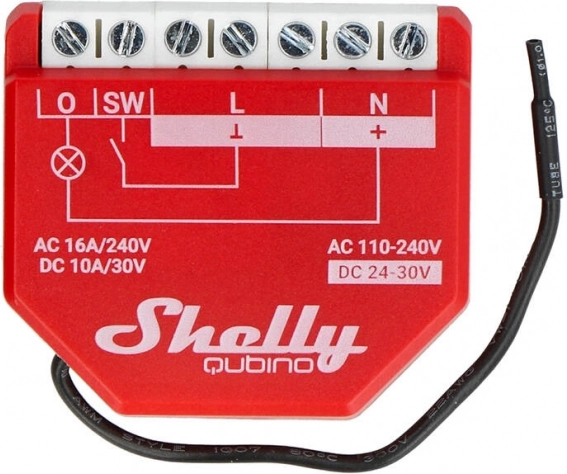 Module de contrôle Shelly rouge pour maison intelligente