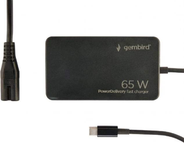 universele USB‑C oplader 65 W met snelladen, zwart
