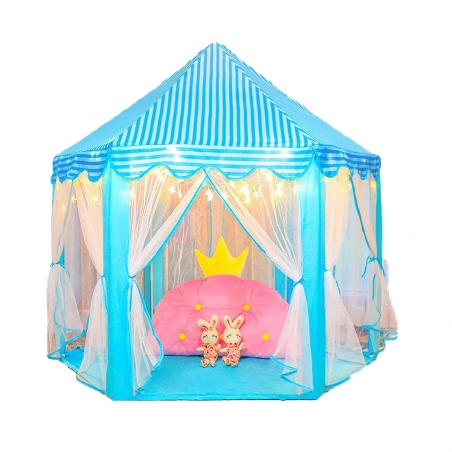 Tente pour enfants hexagonale pour maison/jardin - bleu