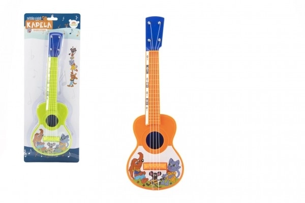 Plastic ukulele met diertjes 40 cm met plectrum