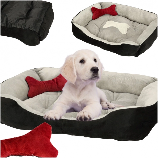 Panier pour chien et chat noir et gris