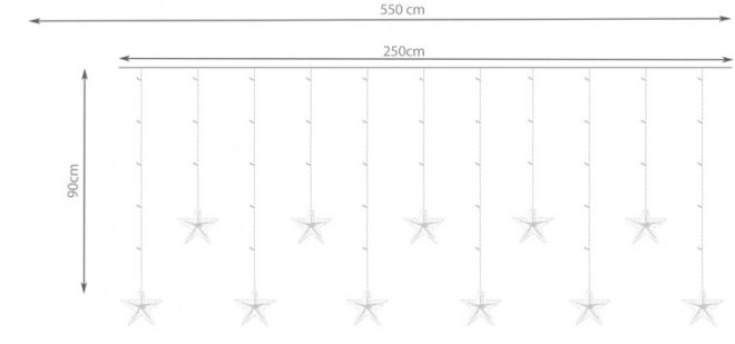 Lichtervorhang LED-Sterne 108 Lichter Multicolor