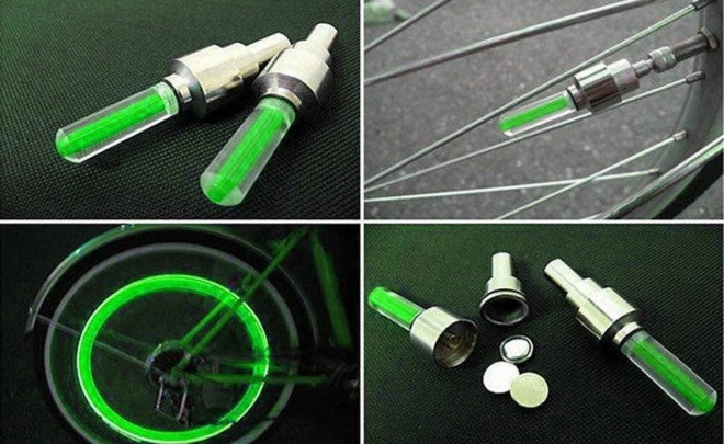 Lichtgevende ventieldopjes 2 stuks groen