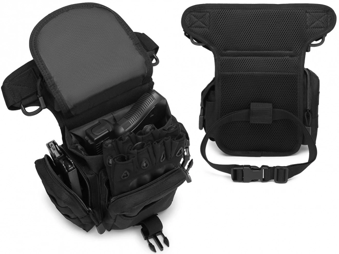 Sacoche de cuisse tactique avec sangle ventrale, déperlante, 6 poches
