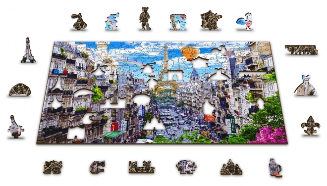Houten puzzel druk Parijs 2-in-1