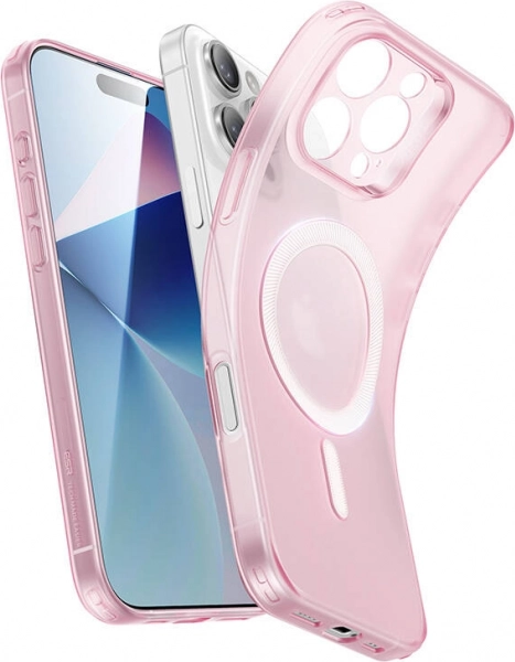Transparent Case ESR Zero Clear HaloLock for iPhone 16 Pro pink