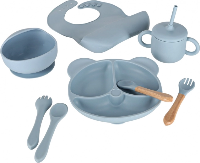 Plate and bowl with suction to prevent mess