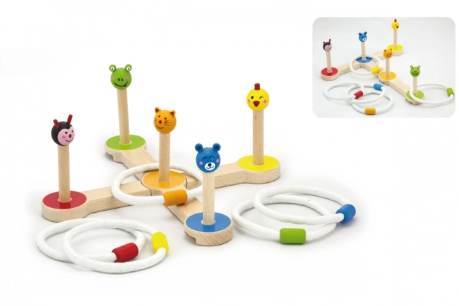 VIGA houten spel ringen gooien op dieren