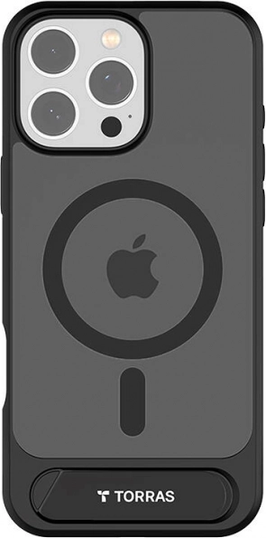 Torras Pstand Case with Magnetic Kickstand for iPhone 16 Pro Max – Black
