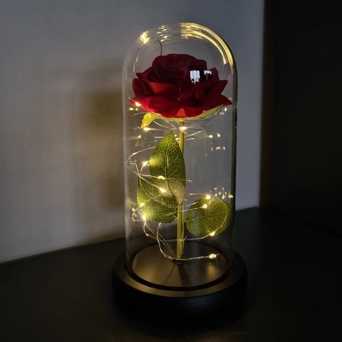 Roos in glas - stralend