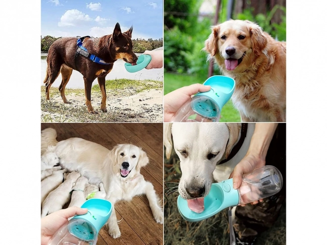 Reisewasserflasche für Hunde mit Napf, 380 ml