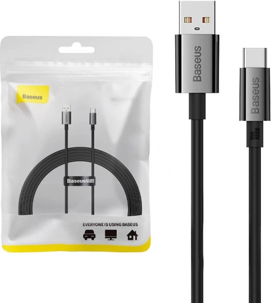 Baseus USB‑C charging and data cable with display, 100 W, 2 m, black