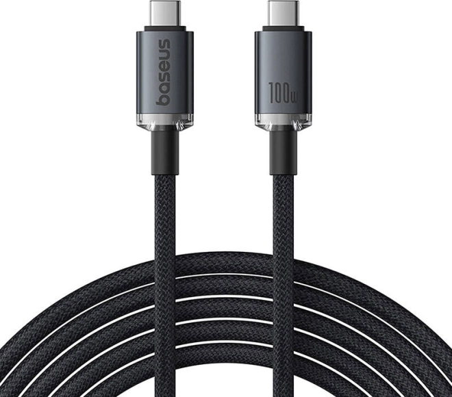 Baseus Crystal Shine USB‑C to USB‑C Cable 100 W, 1.5 m, 20 Gbps (Black)