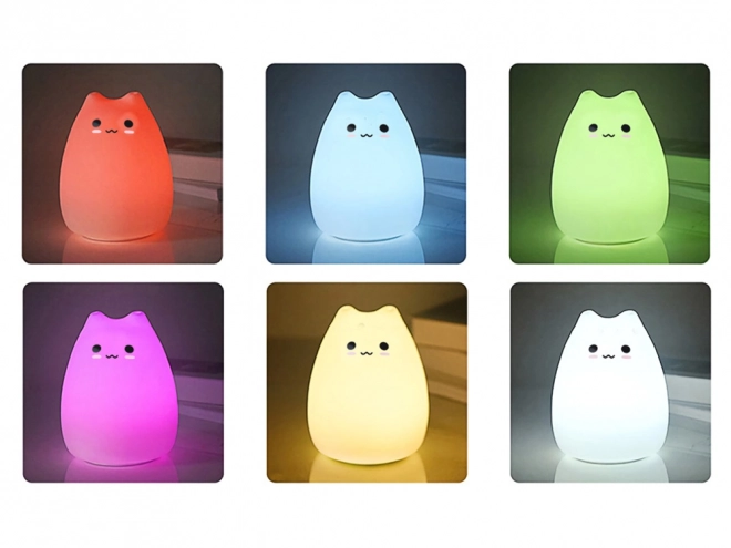 Kinder siliconen nachtlampje Kat RGB aanraak
