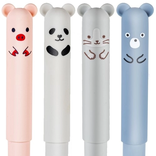 Uitwisbare pennen met dieren - 4 stuks