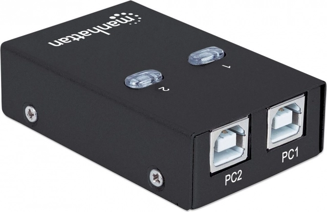Automatic USB 2.0 switch for sharing 1 device between 2 PCs MANHATTAN