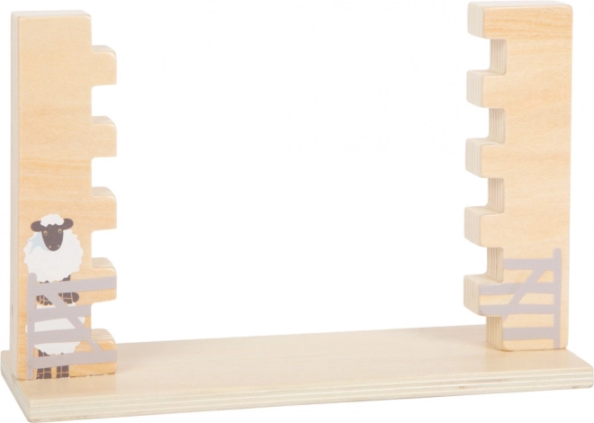 Houten spel wiebelige muur