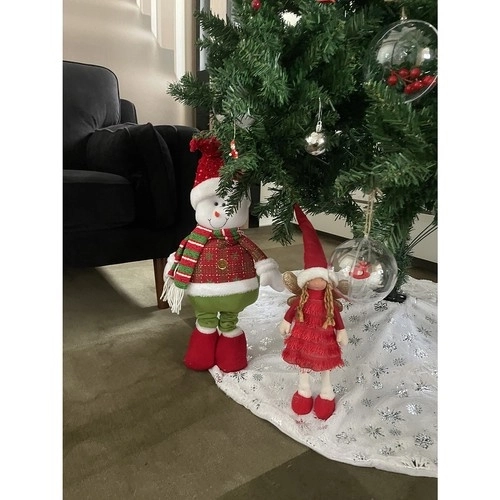 Kerstsneeuwpop met telescopische benen