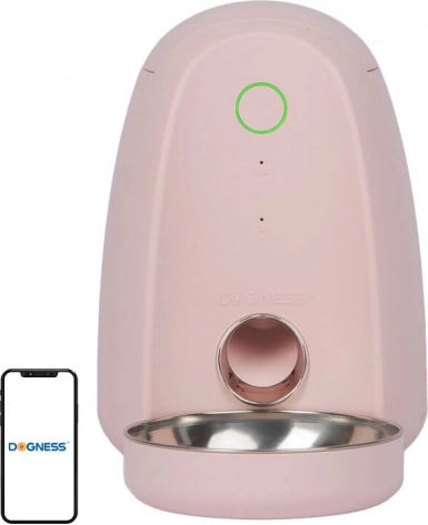 Slimme voerautomaat met plastic bakje WIFI mini Dogness (roze)
