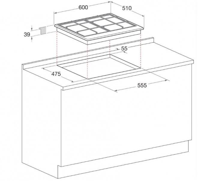 Whirlpool gaskookplaat